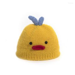 Berets Baby Knitted Cap Wool Hat Autumn Winter Models Super Cute Hats Lovely Chicken Shape Boys And Girls Knit Caps TG0117