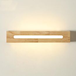 Wall Lamps Japanese LED Wood Lamp Stairways Bathroom Bedroom Bedside 110-240V