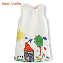 Girl s Dresses Bear Leader Summer Girls Brand Spring Princess Dress Kids Clothes Graffiti Print Design for Baby 3 8Y 230508