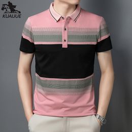 Men's Polos polo shirt men summer high quality cotton men's Short sleeve Solid Colour splicing youth Business casual polo shirt M-4XL T03 230506