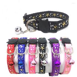 Dog Collars Noctilucent Light Pet Collar With Bell Cartoon Puppy Cat Accessories Kitten Adjustable Safety Ring Necklace