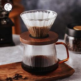 Coffee Pots Glass coffee pot hand made drip pour on the coffee filter holder rack coffee filter hand coffee filter set P230508