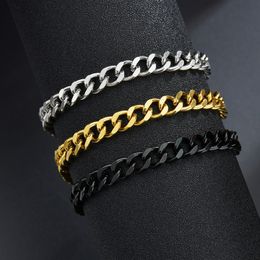 Chain High Quality Stainless Steel Bracelets For Men Blank Colour Punk Curb Cuban Link On the Hand Jewellery Gifts trend 230508