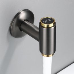 Bathroom Sink Faucets Faucet Black Golden Brass Washing Machine Wall Mount Cold Water Tap For (G1/2 Thread) Button