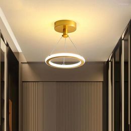 Pendant Lamps Modern LED Chandelier Lights Energy Saving Wrought Iron Circle Ceiling Hanging Lamp Kitchen Bedroom Lighting Fixture