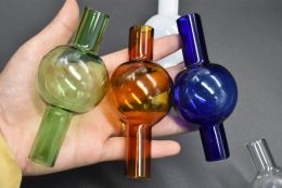 newest Colored Glass Bubble Carb Cap for Terp Pearl Round Quartz Thermal P Banger Flat Top Nails Dabber bong dab rig 50mm 2pcs
