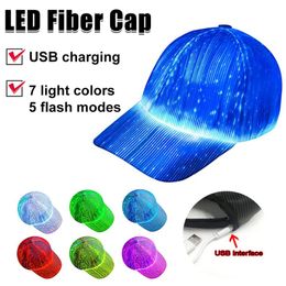Glowing Party Hat USB Charging Colorful Creative Baseball Caps Luminous 5 Types Flashing Light Waterproof LED Hat for Bar Party Street Dance