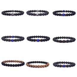 8mm Natural Stone Handmade Beaded Strands Charm Bracelets For Women Men Party Elastic Yoga Jewelry