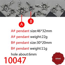 10047 Fashionable S925 Sterling Silver Retro Cross Flower Pendant Net Red Couple Creative Six Star Letter Personalised Classic Punk Hip Hop Style