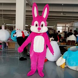 Hot Sales Rose Rabbit Mascot Costume Top Cartoon Anime theme character Carnival Unisex Adults Size Christmas Birthday Party Outdoor Outfit Suit