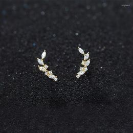 Stud Earrings MloveAcc Elegant 925 Sterling Silver Flower Leaves Bud For Girls Women Casual Ear Studs Jewellery