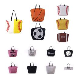 Diaper Bags 21 Styles Canvas Bag Baseball Tote Sports Casual Softball Football Soccer Basketball Cotton M1379 Drop Delivery Baby Kid Dhfb0