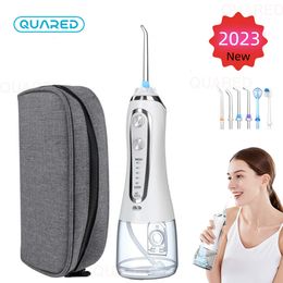 Other Oral Hygiene Oral Irrigator Dental Water Flosser Jet USB Rechargeable White Portable Irrigator for Teeth IPX7 Waterproof Electric Dental Burs 230508