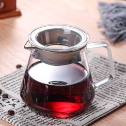 Coffee Pots Reusable Heat Resistant Teapot Coffee Drip Kettle With Silicone Lid Portable Glass Coffee Pots Pour Over Coffee Philtre Kettle P230508