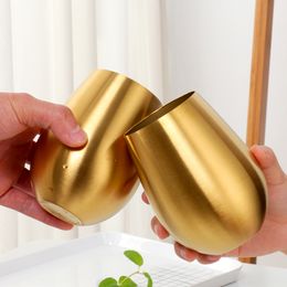 Tumblers 500ml Stainless Steel Beer Wine Cup Rose Gold Beer Tumbler Cocktail Juice Milk Cup Metal Drinking Mug for Bar Outdoor Drinkware 230506