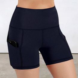 Active Shorts Trendy Women Summer Solid Color Soft High Waist Sport Sweat Absorption Garment