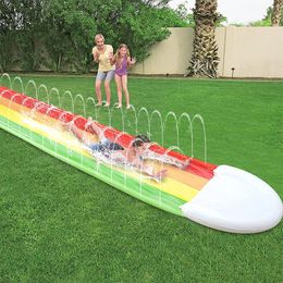 Sand Play Water Fun Outdoor children's inflatable water slide in the backyard summer toy game inflatable water slide with board summer gift for children 230506