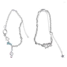 Chains Exquisite Y2k Necklaces Elegant Shiny Star Notes Pendant Necklace For Women Girlfriend Gift Anniversary Fashion Neck Jewellery