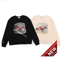 Rhude Designer Sweatshirt Gran Prix Circuit De Monaco Print Men Women Streetwear Mens Cotton Crewneck Hip Hop High Street Pullover Hoodies F01750