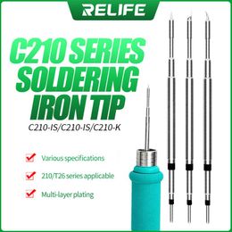 Schroevendraaier RELIFE RLC210 Tips Universal JBC C210 Soldering Iron Tip Compatible For Xsoldering T210 And Sugon T26 Soldering Station Handle