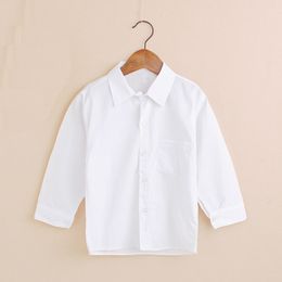 Clothing Sets Plain White Baby Boys Shirts Children Clothes Classic Top Kids Tee Cotton Girl Jumper Solid Student Uniform 230508