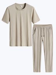 Men's Tracksuits Summer Men's Tracksuits Plus Size T-shirtsPants 2 Piece Clothing Sets Men Sportswear Straight Casual Jogger Sweat Suits 8XL 230508
