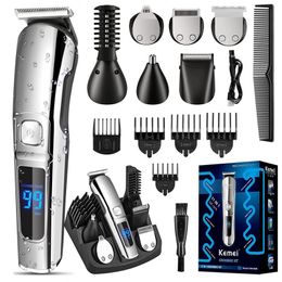 Hair Trimmer 11in1 waterproof hair trimmer kit face beard body grooming kit hair clipper men trimer electric hair cutting machine 100-240v 230508