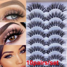 False Eyelashes 10 PairsFashion Wispy Thick Long Eye Lashes Extension Handmade Soft Hair Makeup