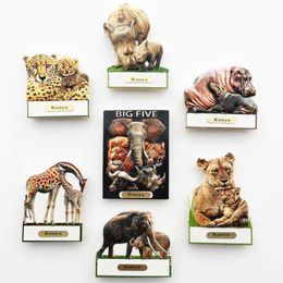 Fridge Magnets World travel refrigerator magnet souvenir south africa liontaxi quinia giraffe refrigerator magnets sticker kitchen country crafts P230508