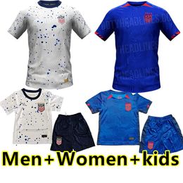 EE. UU. 2023 Jerseys de fútbol Menores Kits Kits Pulisic Aaronson McKennie Reyna Adams 23 24 America Football Shirt T American United Boys States