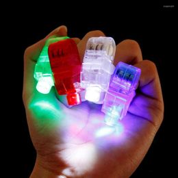 Party Decoration 10PCS 8 Colour LED Laser Finger Ring Lights Dazzle Colour Emitting Lamps Birthday Wedding Decor Glowing Kids Toys