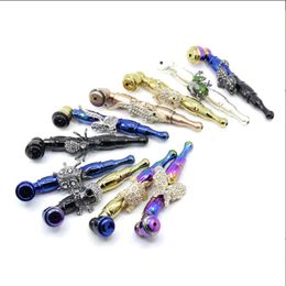 Smoking Pipes Zinc alloy length 115MM dazzling Colour with diamond cigarette set