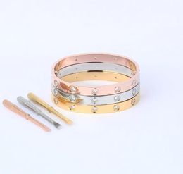 2023 Luxury gold name bracelet Bracelet designer Bangle Women Men 4CZ Titanium Steel Screw Screwdriver Bracelets Designer Jewellery Gold Silver Nail Bracelet Couple