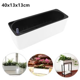 Planters Pots Rectangular Desktop Home Automatic WaterAbsorbing Lazy Flower Pot Potted Hydroponic Plastic Flower Pot Water Level Indicator 230508