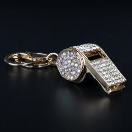 Keychains Purse Jewelry Bag Accessory For Girls Women Rhinestones Whistle Keychain Fashion Key Fob Keyring Car Holder