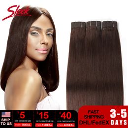 Hair Bulks Sleek Straight Double Drawn Brazilian Brown Colour 4 Bundles Coloured 2# 6# 8# 33# Natural Human 230508