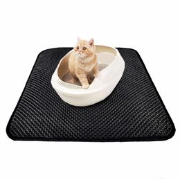 Cat Beds & Furniture Litter Mat EVA Double-layer Bed Trap With Waterproof Bottom Black