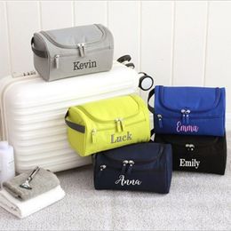 Cosmetic Bags Cases Personalized Outdoor Portable Oxford Cloth Travel Rinse Bag Waterproof Large Capacity Storage Makeup Bag Custom Embroidered 230508