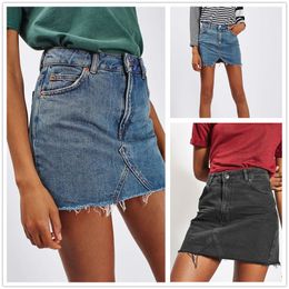 Skirts Summer Black and Blue Women Denim Fashion Sexy Jeans Mini Street Casual Aline S2XL High Quality 230506