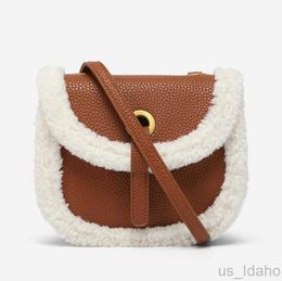 Evening Bags New Trendy Womens Bags Western Style Lamb Wool Shoulder bags cross body lady messenger bag purse