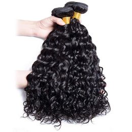 Hair Bulks Water Wave Human Bundles Curly Brazilian Weaving 26 28 30 32 Inch Natural Loose Deep 230508