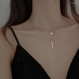 Choker Long Glitter Diamond Round Double Necklace Ladies Clavicle Chain Exquisite Jewelry Party Wedding Ac Wholesale