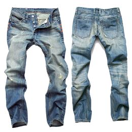 Men's Jeans Ripped Denim Jeans for Men Straight Slim Plus Size 40 42 Pantalones Designer Jeans Men High Quality Blue Jeans Male Pants Z0508