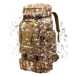 Backpacking Packs Ruck Backpack Large Capacity Water Resistant Bugout Bag Backpack 80L Molle Hiking Packs For Outdoor Hiking Mountaineering P230508