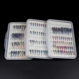 Baits Lures 40PCS Box Fishing Fly Set Stonefly Buzzers Beadhead Nymphs Epoxy Coated Portable Trout Box 230508