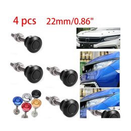 Davlumbazlar 22mm 4pcs Araba İtme Düğmesi Bonnet Hood Pin Kilit Klip Kiti Hızlı Bırakma Seksi Motor Bonnetler Aksesuarlar Styling Drop Teslimat MO DH1XF