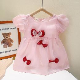 Girl Dresses Korean Version Bowknot Girls' Princess Gauze Dress 0-3 Years Old