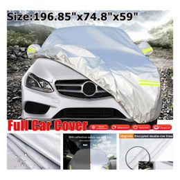 Car Covers Ers Fl Er 210T Waterproof Sunsn Dustproof Case Wreflective Strips For Suv Sedan J220907 Drop Delivery Mobiles Motorcycles Dhwqe