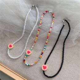 Choker ORZTOON Simple Seed Beads Strand Necklace Women String Collar Charm Colourful Handmade Bohemia Collier Femme Jewellery Gift