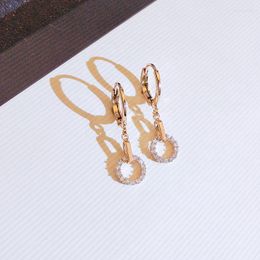 Dangle Earrings Vintage 14K Gold Color IF Cut Diamond Earring For Women Aros Mujer Oreja Orecchini Gemstone Join Party Good